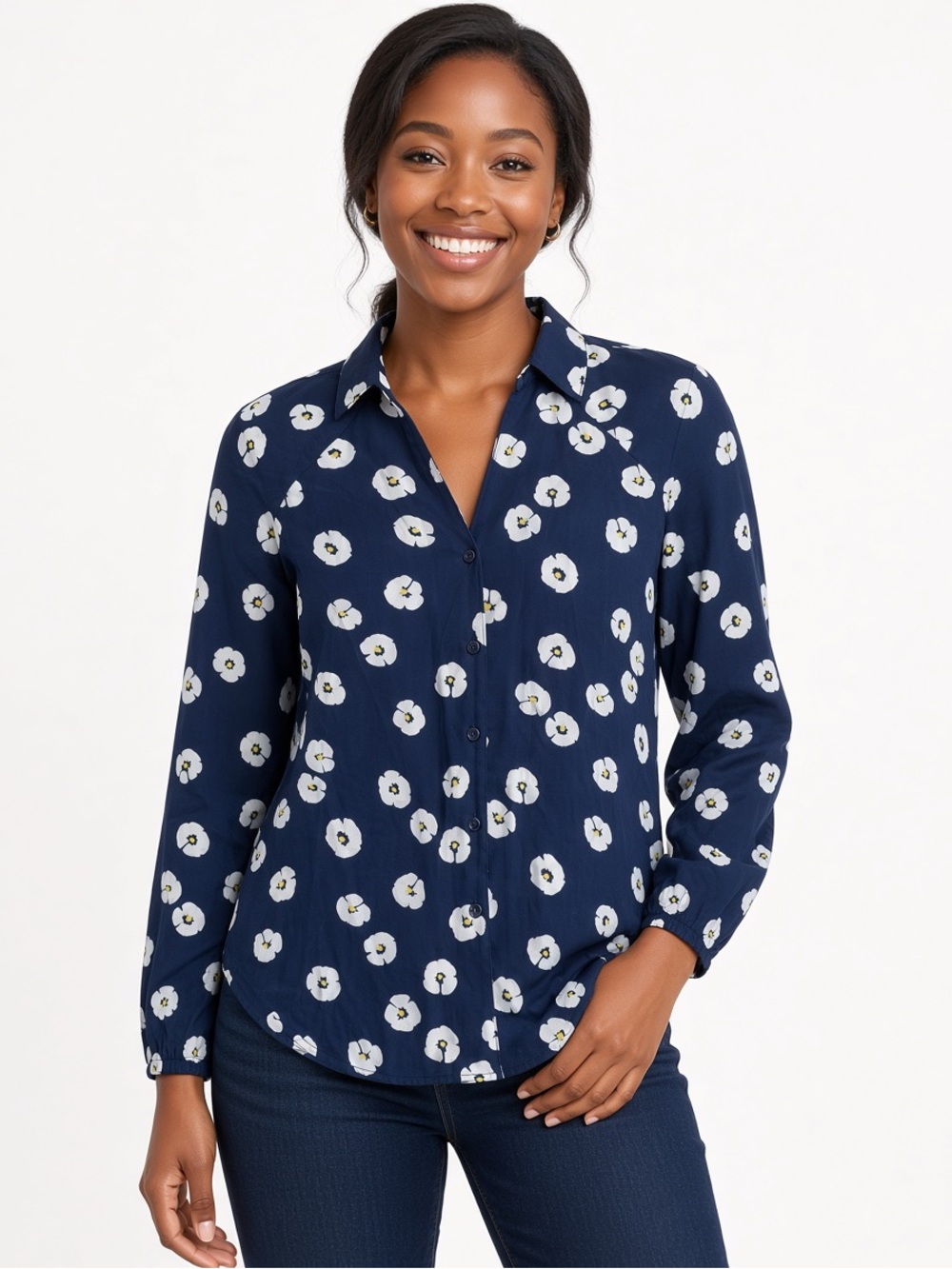 Cabi 59814 Go To Blouse Navy Floral - XS
